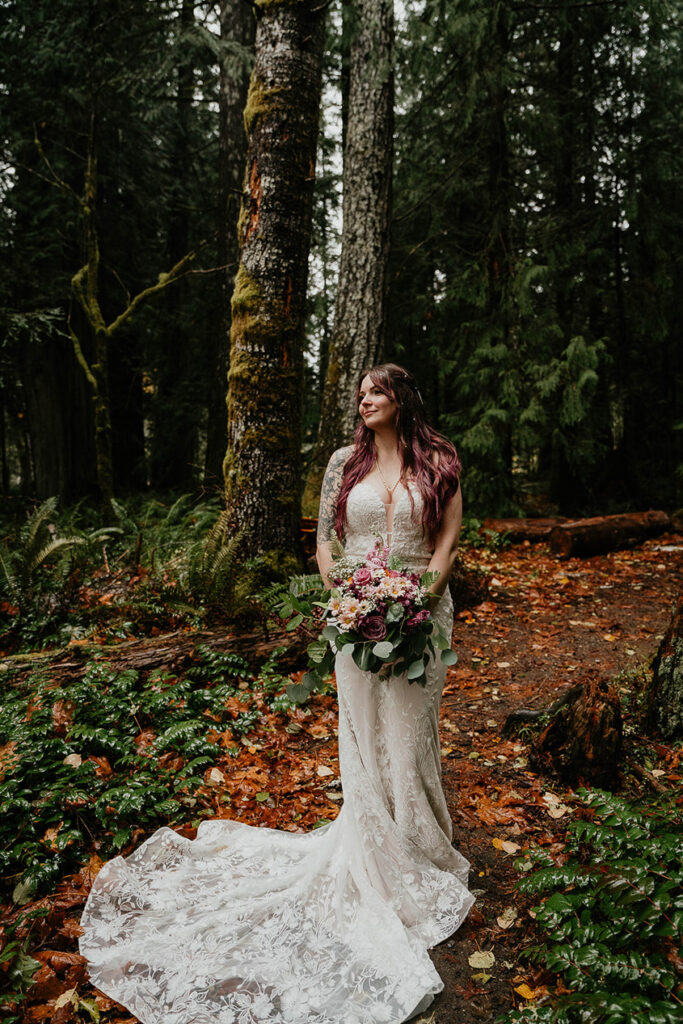 The wise posing in the forest. 