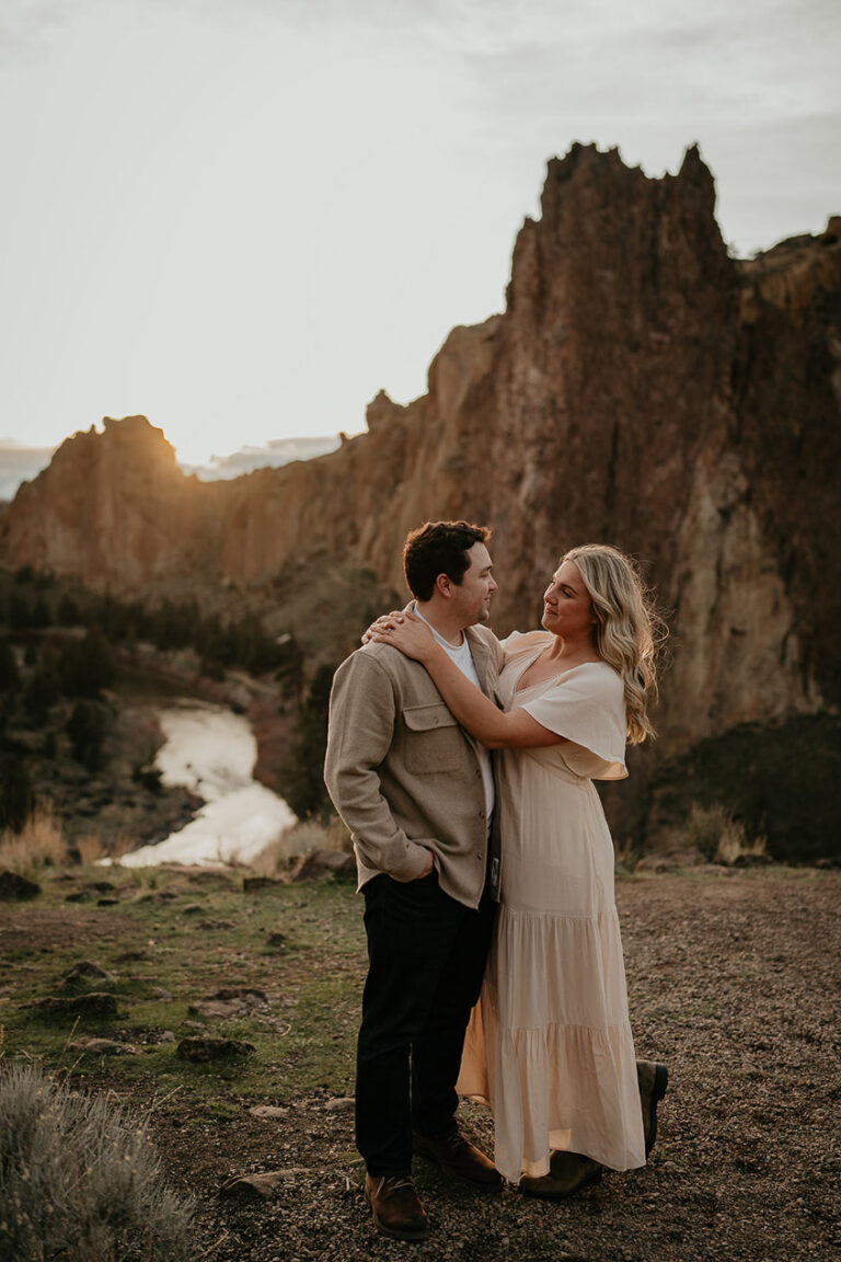 Smith Rock Engagement at Sunset