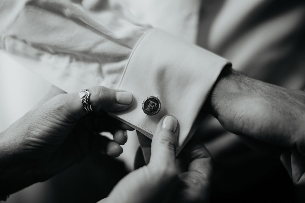 cufflinks on the groom. 