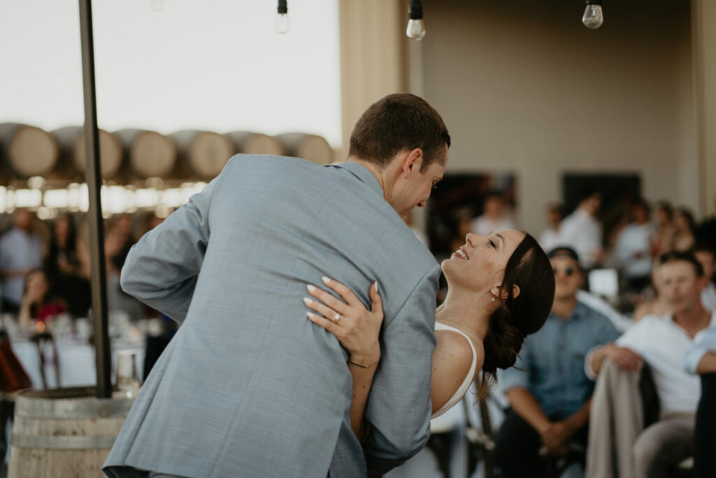 the newlywed's first dance at Dusted Valley. 