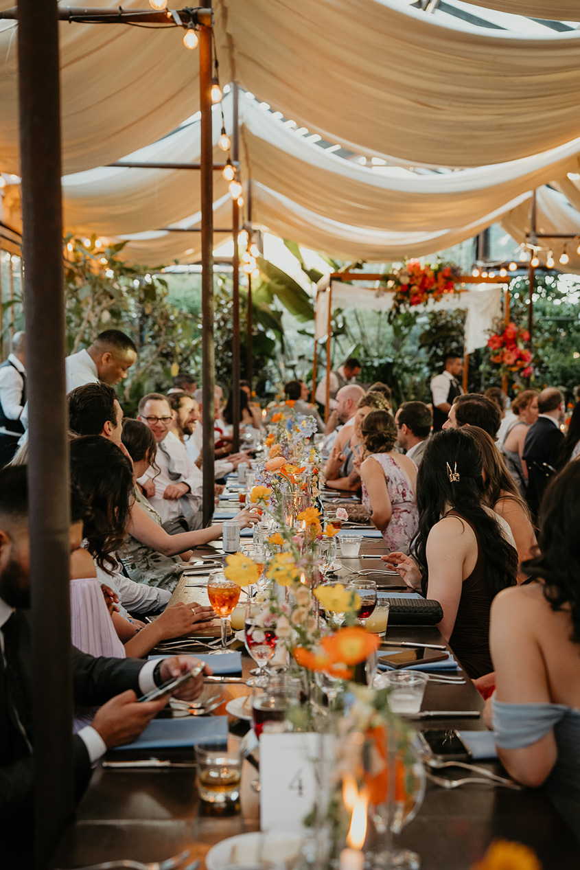 guests sitting at a dinner table at Blockhouse PDX.