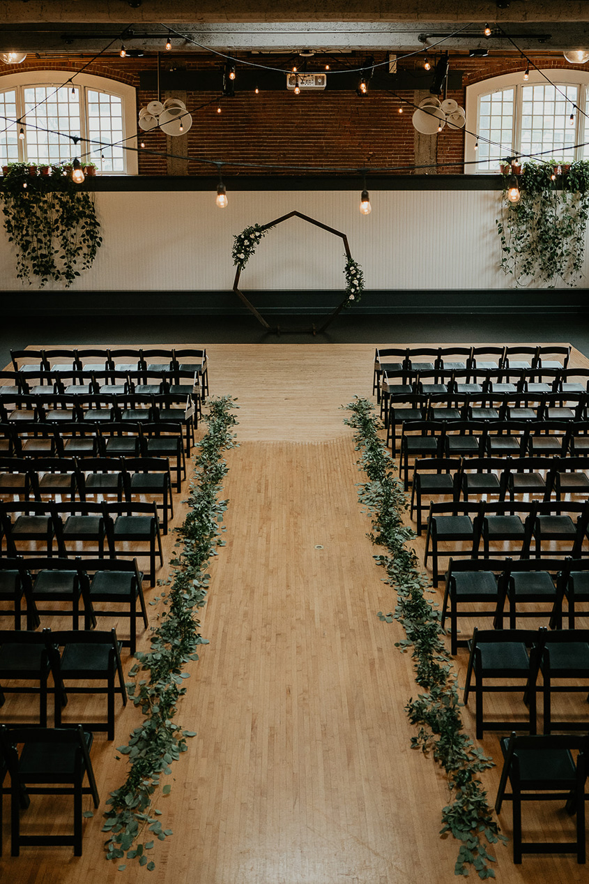 a ceremony space at The Evergreen, one of the best wedding venues in Portland.