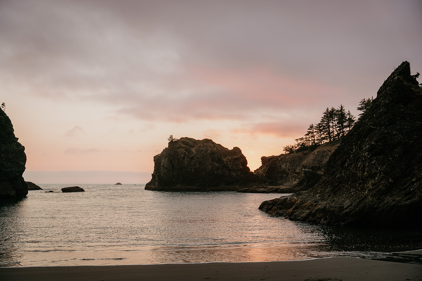 The Oregon Coast at sunset. 