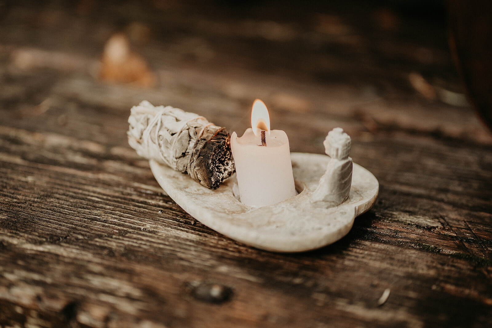 Sage bundle and candle