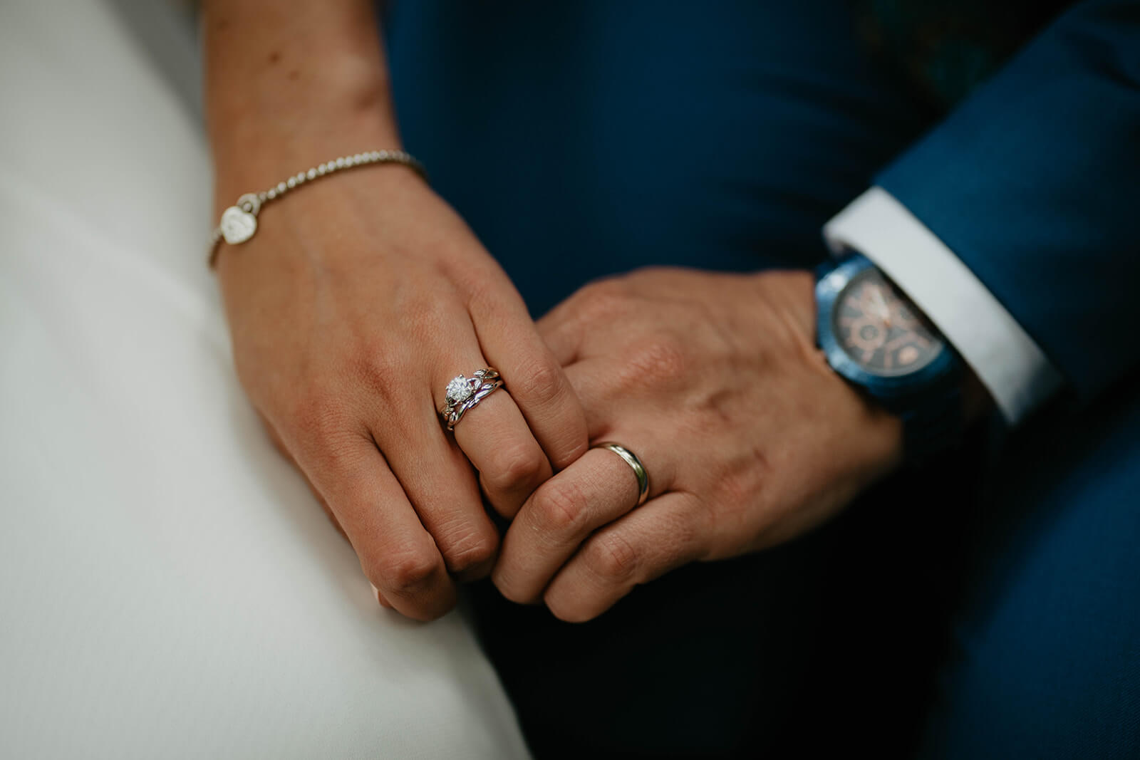 Two brides' wedding rings
