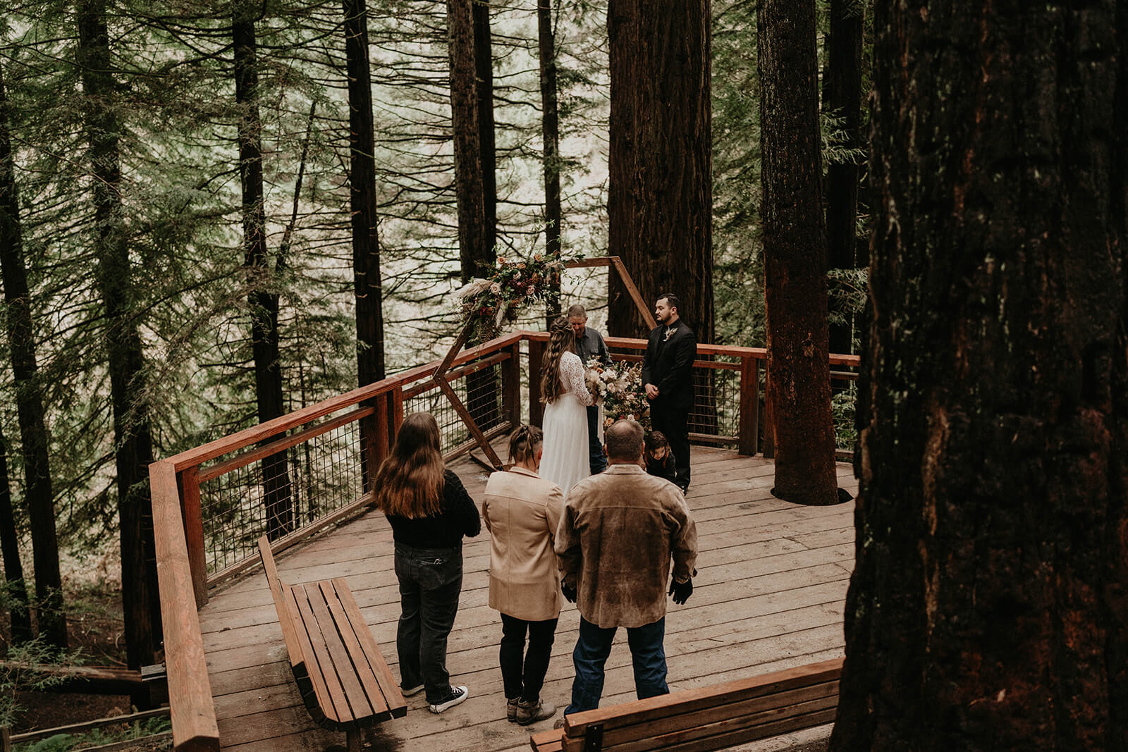 Forest wedding ceremony at Hoyt Arboretum