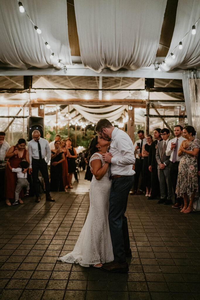 Bride and groom first dance at Blockhouse wedding