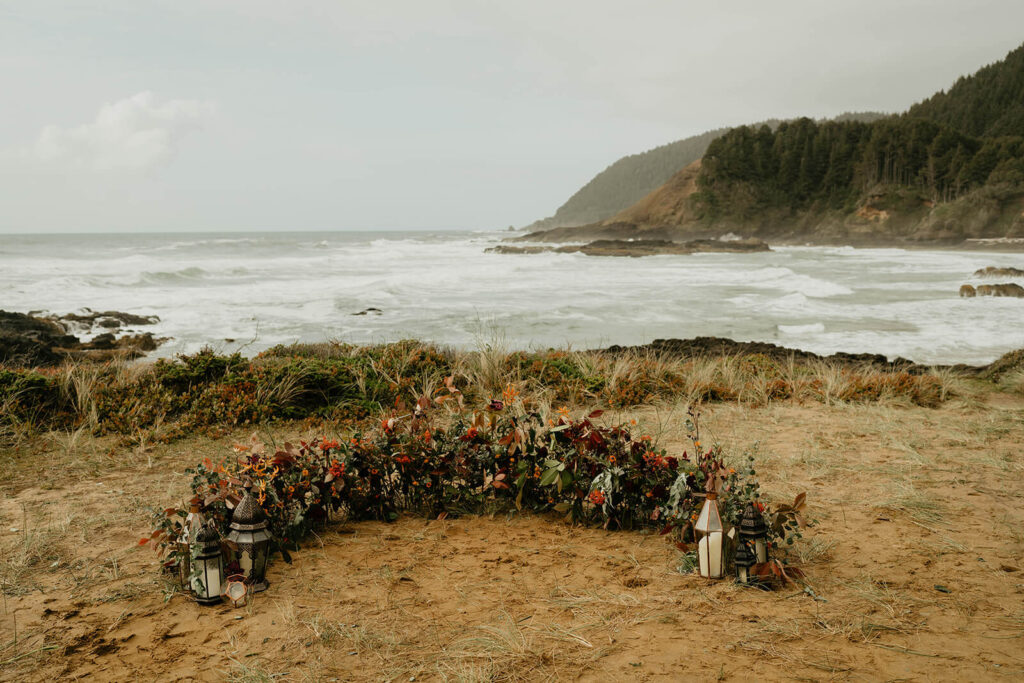Elopement ceremony site on the Oregon Coast