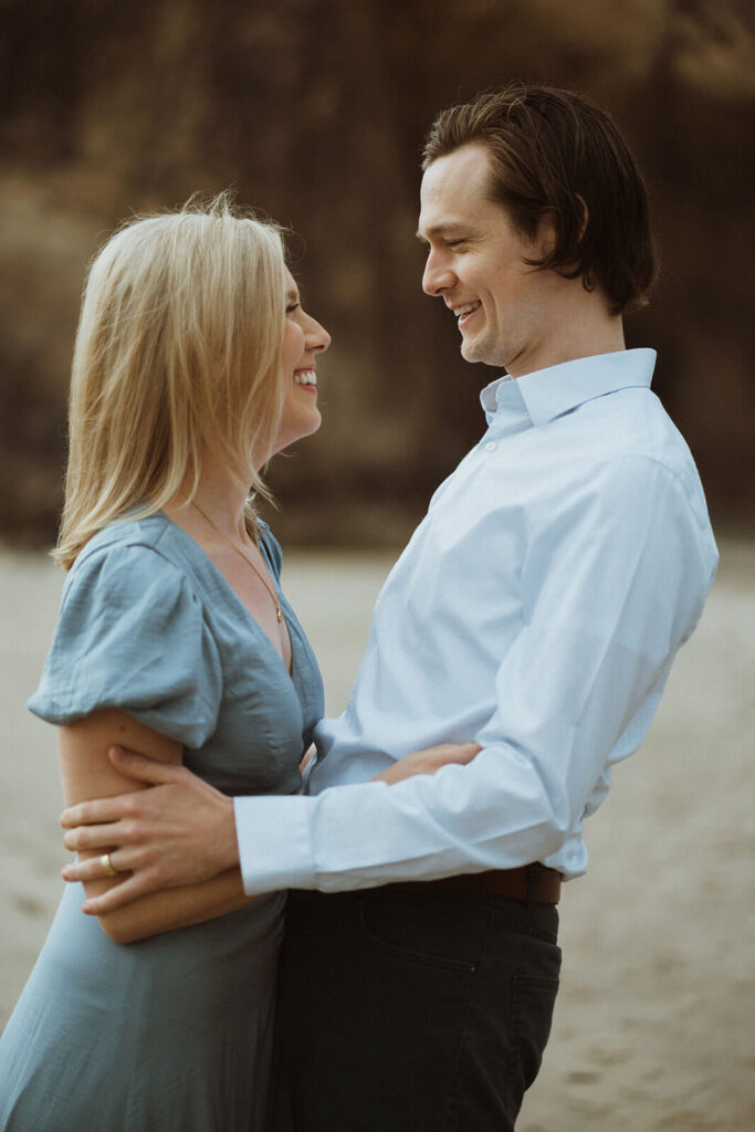 Engagement photo session at Hug Point State Park