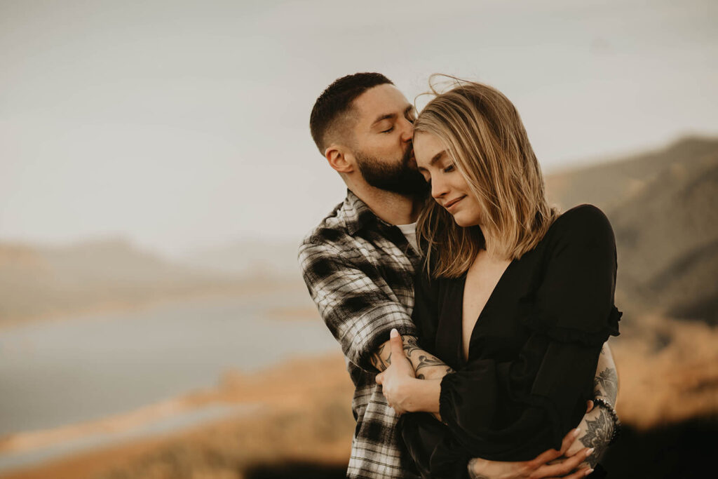 Winter engagement photos in Portland