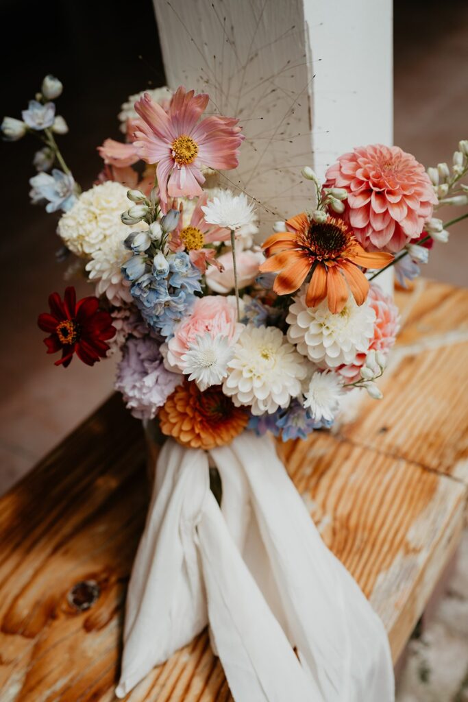 Bright summer wedding floral bouquet