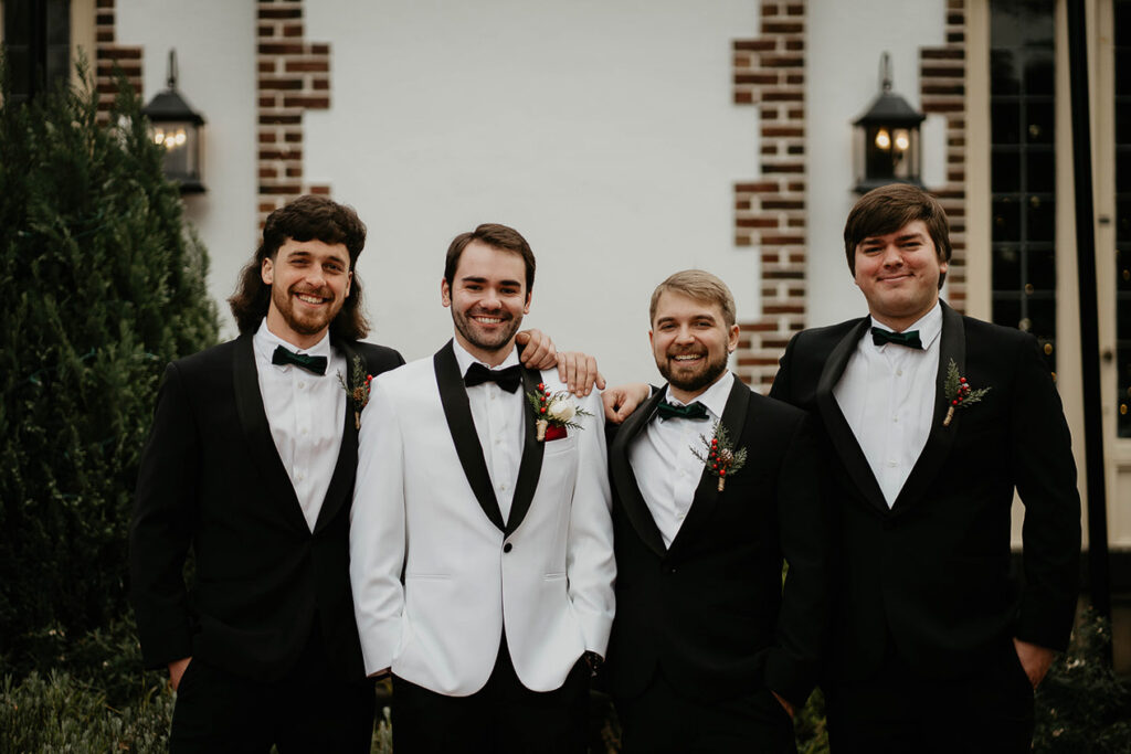 The groom with his groomsmen. 