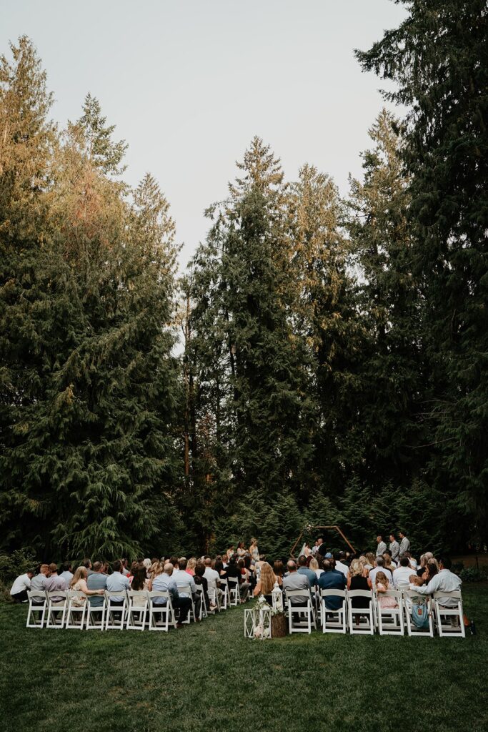 Outdoor wedding ceremony at CedarVale Events 