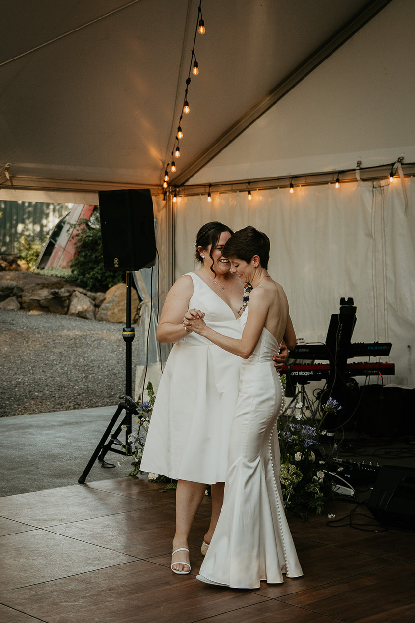 A couple's first dance during their wedding at The Griffin House. 