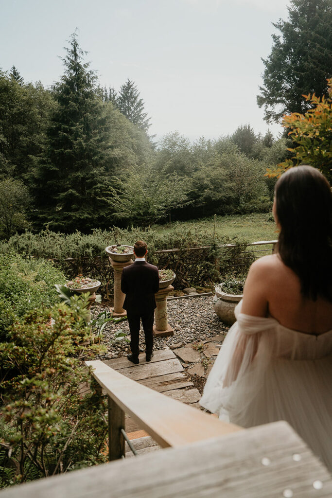 a couple about to do their first look. 